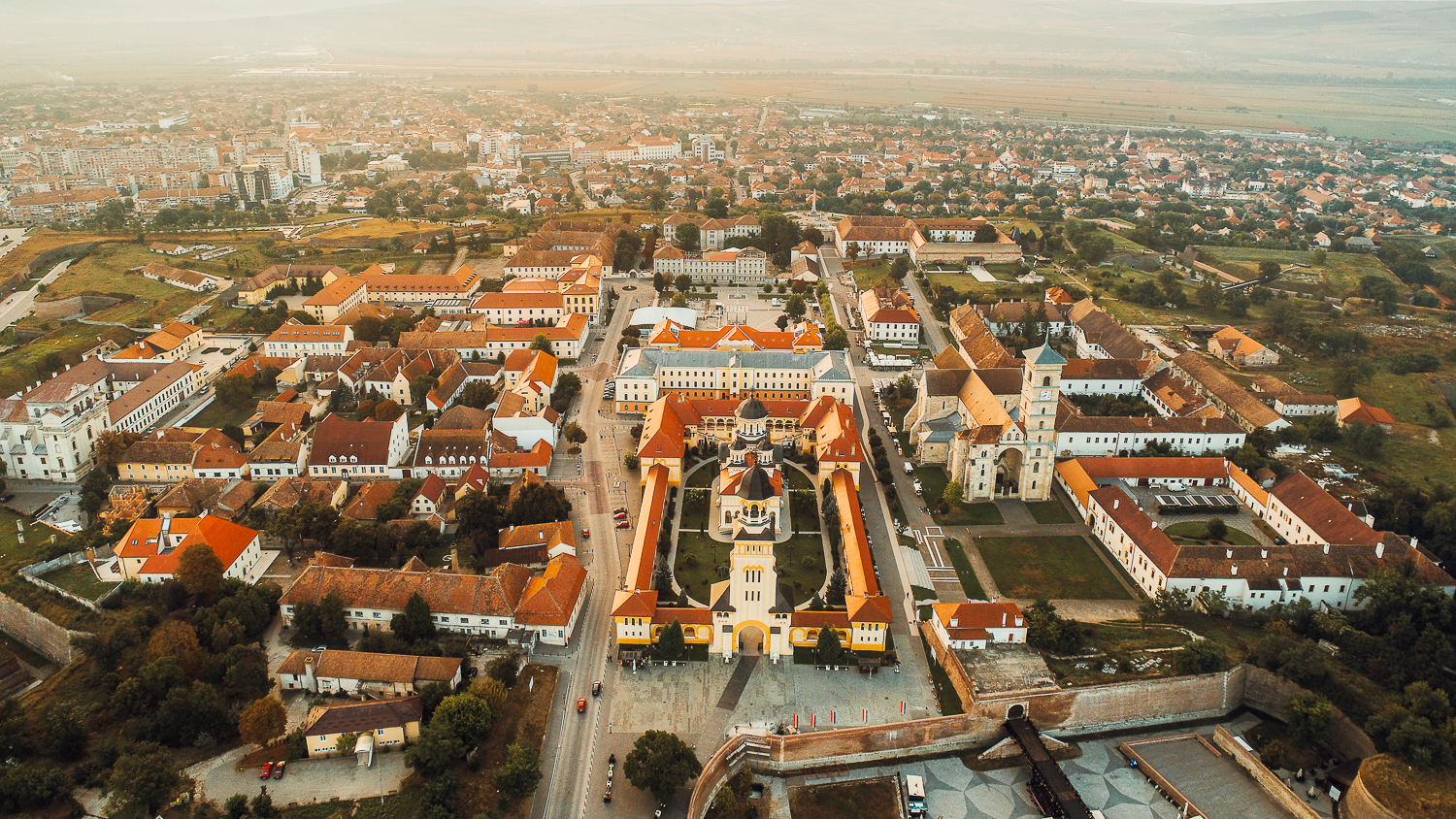 Cetatea Alba Carolina din Alba Iulia, vedere aeriană